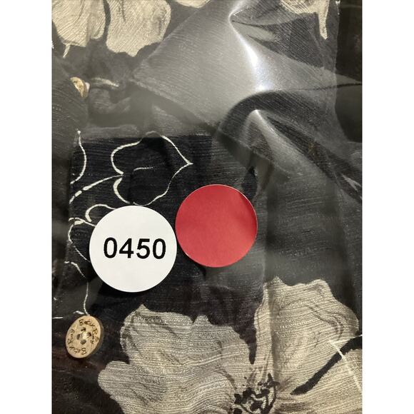 Batik‎ Bay Men's Medium Hibiscus Monstera Black Washable Silk, Hawaiian Shirt - Picture 12 of 12